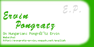 ervin pongratz business card